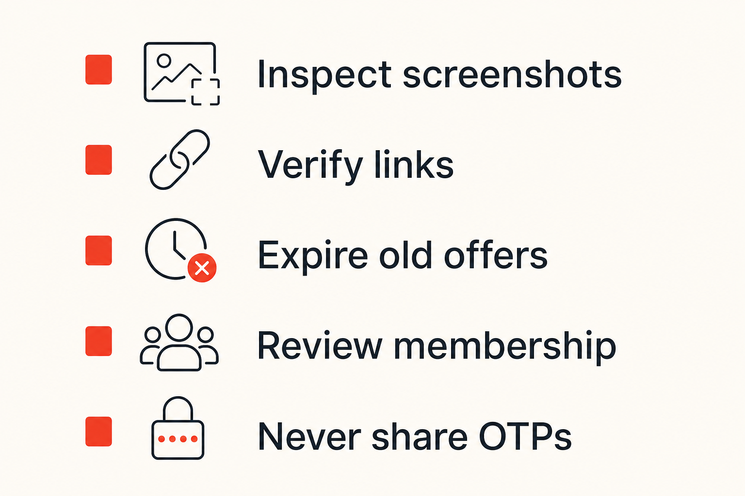 Checklist of common privacy failures when sharing coupon codes